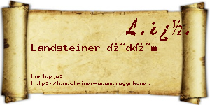 Landsteiner Ádám névjegykártya
